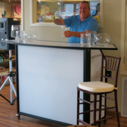White Acrylic Bar/ on wheels