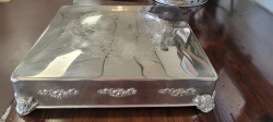 Cake stand, 16 square, silver